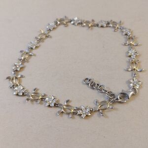 Sterling Silver Ankle Turtle Bracelet